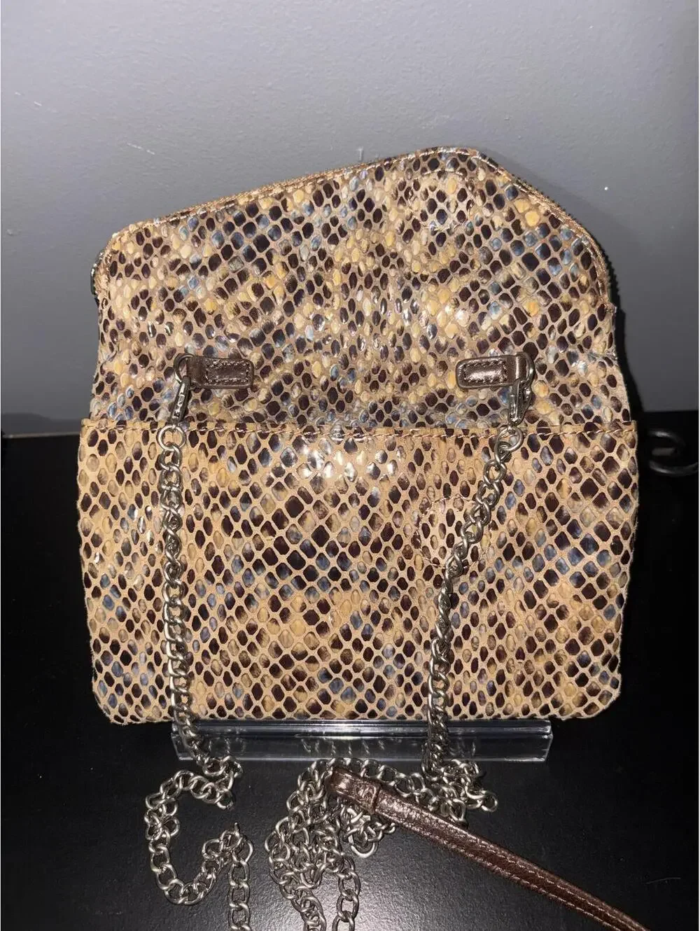 HOBO Daria Convertible Python Snakeskin Crossbody Clutch